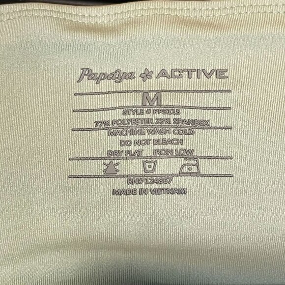 Papaya Active Womens Size Medium Leggings Sage Green Yoga Stretch High Waist - Picture 7 of 10